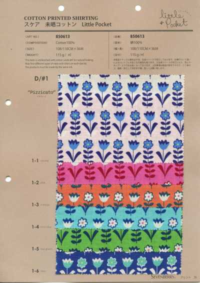 850613 Vải Sca Cotton Chưa Tẩy Little Pocket "Pizzicato"