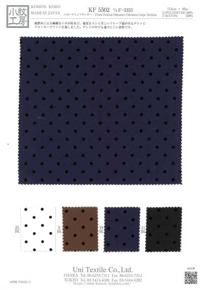 KF5502-F-3353 Lụa Crepe De Chine Dày, In Flock