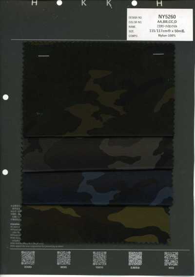 NY5260 Twill Nylon Quân đội Họa Tiết Woodland Camo[Vải / Vải] Hokkoh Hình ảnh bổ sung