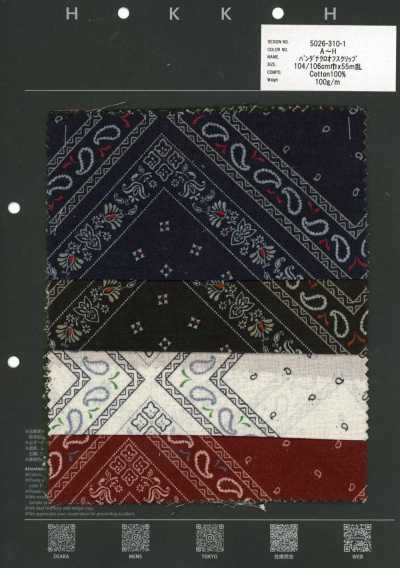 5026-310-1 Khăn Bandana Cross Off Clip Họa Tiết Bandana Nhiều Màu