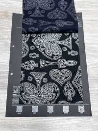 5026-1330-1 Vải Bandana Nền Off, In Xả Màu, Họa Tiết Paisley Lá Bài Hokkoh Ảnh phụ