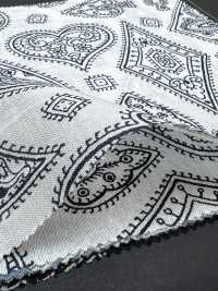 5026-1330-1 Vải Bandana Nền Off, In Xả Màu, Họa Tiết Paisley Lá Bài Hokkoh Ảnh phụ