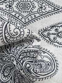 5026-1330-1 Vải Bandana Nền Off, In Xả Màu, Họa Tiết Paisley Lá Bài Hokkoh Ảnh phụ