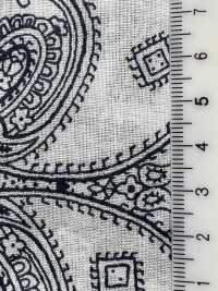 5026-1330-1 Vải Bandana Nền Off, In Xả Màu, Họa Tiết Paisley Lá Bài Hokkoh Ảnh phụ