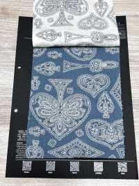5026-1330-1 Vải Bandana Nền Off, In Xả Màu, Họa Tiết Paisley Lá Bài Hokkoh Ảnh phụ