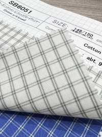 SB6051 Vải Broadcloth Kẻ Caro Nhỏ Hữu Cơ Xử Lý Wash SHIBAYA Ảnh phụ