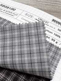 SB59100 Cotton Hữu Cơ 60/- Vải Cotton Typewritter Kẻ Caro SHIBAYA Ảnh phụ