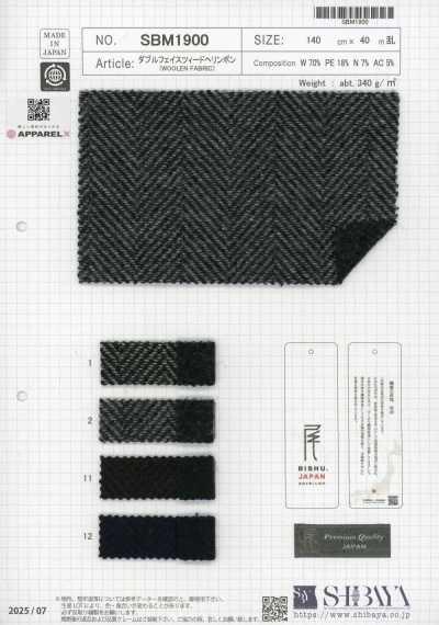 Tweed hai mặt dệt xương cá