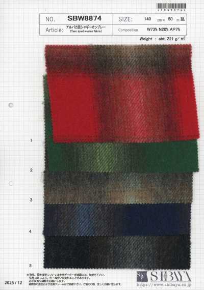 SBW8874 Lông xù ombre pha alpaca