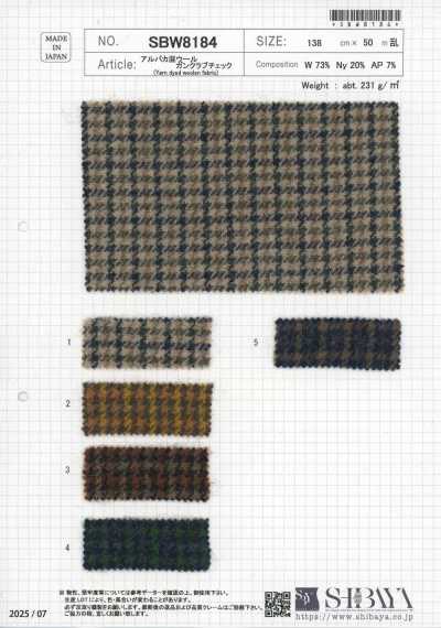 SBW8184 Wool pha alpaca Gun Club kẻ caro