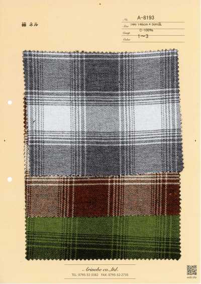 A-8193 Vải cotton flannel kẻ caro cổ điển