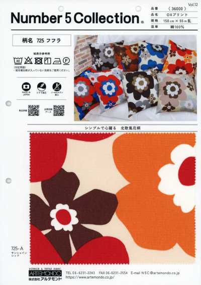 36000-725 Vải in OX 725 Fufura