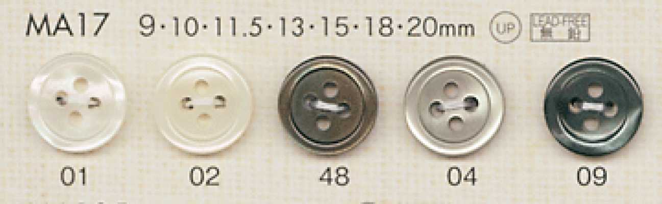 MA17 Cúc Polyester Giả Vỏ Trai DAIYA BUTTONS