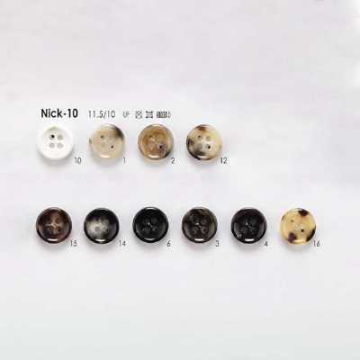 NICK10 Cúc 4 Lỗ Mặt Bằng Nhựa Resin Urê