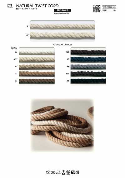 SIC-3042 Dây Xoắn Rayon Sợi Gai