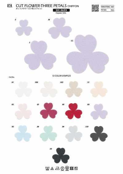 SIC-3655 Hoa Cắt Ba Cánh (Voan Chiffon)