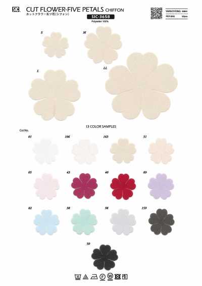 SIC-3658 Hoa Cắt 5 Cánh (Voan Chiffon)