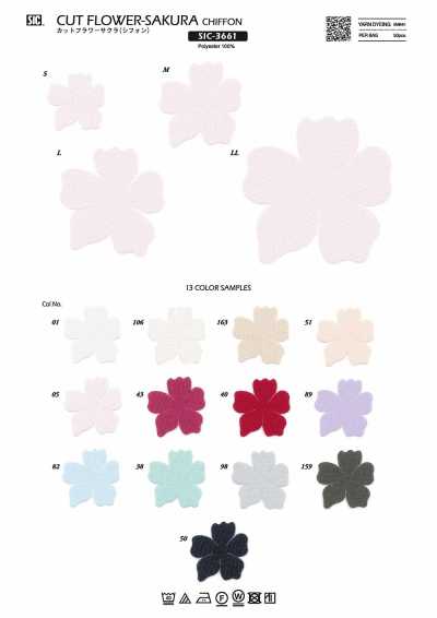 SIC-3661 Hoa Cắt Hoa Anh đào (Voan Chiffon)