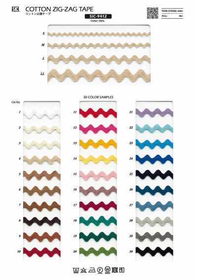 SIC-9412 Băng dây viền zigzag cotton