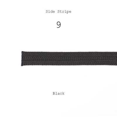 9 Băng sọc bên rayon 100%, băng viền sọc bên rộng 15mm, màu đen