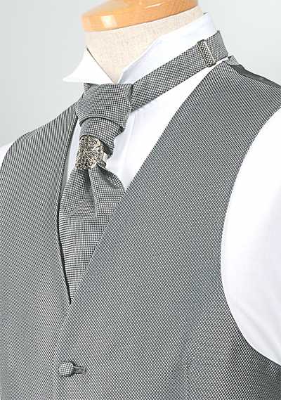 YT-02 Cà vạt Euro jacquard màu xám polyester, sản xuất tại Nhật Bản