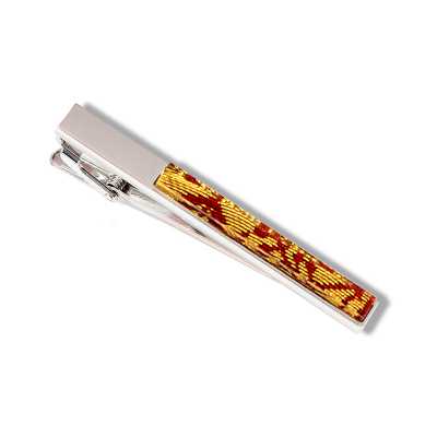ATB-1 Thanh kẹp cà vạt phủ dệt Nishijin họa tiết dây leo phượng hoàng đỏ