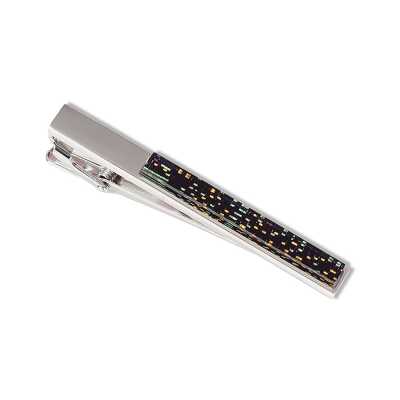 ATB-2 Kẹp cà vạt phủ dệt Nishijin họa tiết phượng hoàng mẫu đơn trên nền cát, đen