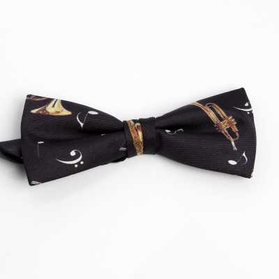 BF-JAZZ-BK Nơ bướm in lụa Jazz Black
