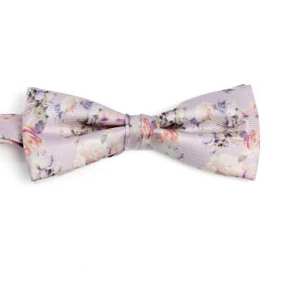 BF-ROSE-PI Nơ bướm in lụa hồng hoa hồng