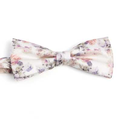 BF-ROSE-WH Nơ bướm in lụa màu hồng trắng