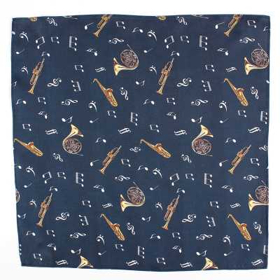 CF-JAZZ-NV Khăn túi in lụa Jazz xanh navy