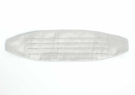 CM-985 Cummerbund jacquard lụa sản xuất tại Nhật, họa tiết tổ ong, xám nhạt