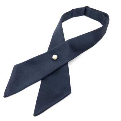 CT-107 Cà vạt cravat, vải lụa bóng, xanh navy