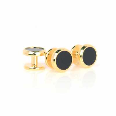 F-1-S Nút bấm Onyx vàng hình tròn