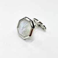 G-3-C Khuy Măng Sét Lễ Phục Xà Cừ Hình Bát Giác Bạc[Lễ Phục Kiện Trang Trọng] Yamamoto(EXCY) Ảnh phụ