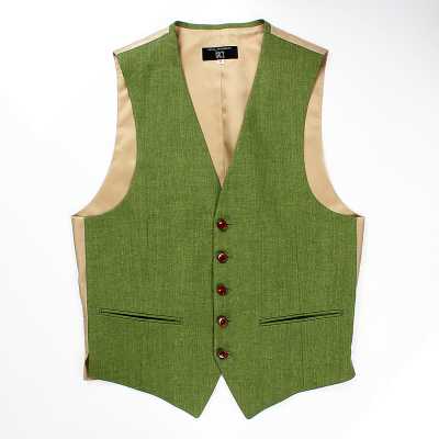 HLV-03 Áo gile linen HARISSONS màu xanh lá