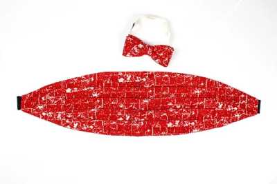 NCM-5 Cummerbund dùng vải Nishijin màu đỏ New York