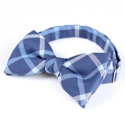 RBF-4118-06 Cà vạt nơ casual caro ô vuông xanh navy