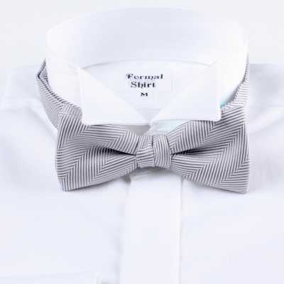 RBF-8007-24 Nơ bướm casual họa tiết xương cá màu xám
