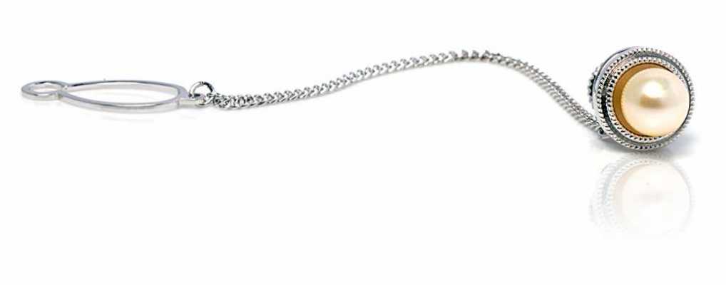 TA-1 Ghim cài cà vạt ngọc trai thật bạc nguyên chất (bạc 925) sản xuất tại Nhật Bản