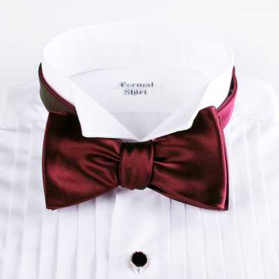 VANNERS VMT-02 Nơ bướm thắt tay, dùng vải VANNERS, màu đỏ rượu vang, satin