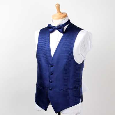 VANNERS-V-009 VANNERS Áo ghi lê trang trọng họa tiết kẻ chân chim màu xanh navy