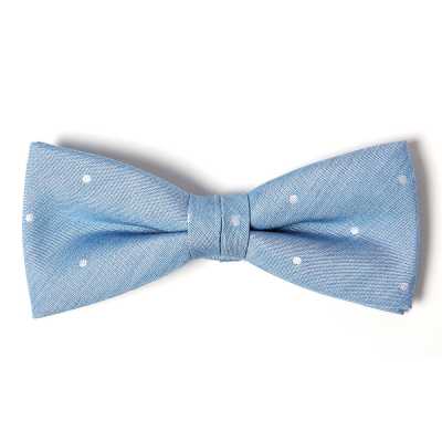VBF-31 Nơ bướm dùng vải VANNERS, họa tiết chấm bi, jacquard kiểu denim, màu xanh chàm