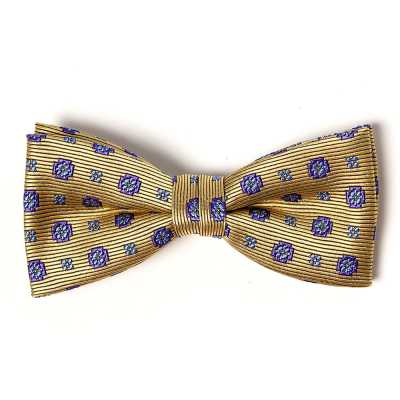 VBF-35 Nơ bướm dùng vải VANNERS, họa tiết nhỏ, màu vàng