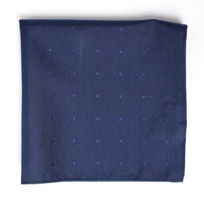 VCF-28 Khăn túi sử dụng vải VANNERS, họa tiết chấm bi, jacquard giống denim, xanh navy