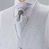 YT-19 Cà vạt ascot jacquard (cà vạt kiểu châu Âu) sản xuất tại Nhật Bản, họa tiết kẻ caro, màu xám nhạt