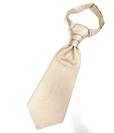 YT-26 Cà vạt ascot jacquard sản xuất tại Nhật Bản (Euro tie) họa tiết kẻ ô màu kem