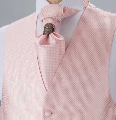 YT-984 Cà vạt ascot lụa sản xuất tại Nhật Bản (Euro tie), họa tiết hạt dâu, hồng