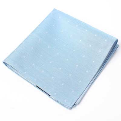 VCF-31 Khăn túi dùng vải VANNERS họa tiết chấm bi jacquard giống denim, xanh chàm