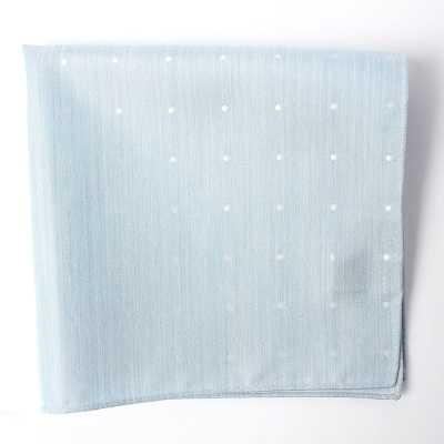 VCF-30 Khăn cài túi dùng vải VANNERS họa tiết chấm bi, jacquard kiểu denim, xanh băng
